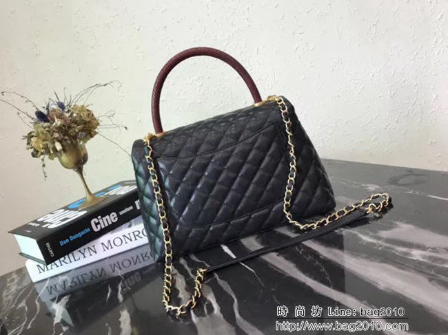 香奈兒CHANEL大號Chanel Coco handle全新頂級翻蓋單肩鏈條手柄包DSC1220